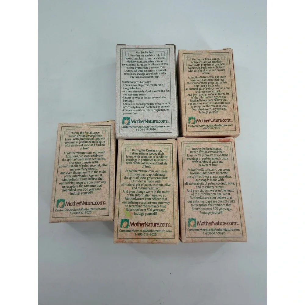 Mother Nature Handcrafted Soap Lot 5  3.5oz Natural Essential Oil Bar